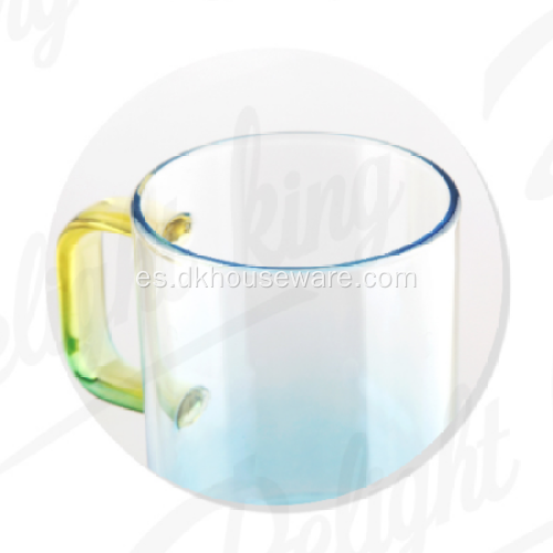 Juego de tazas de jarra de agua de vidrio de borosilicato de color degradado